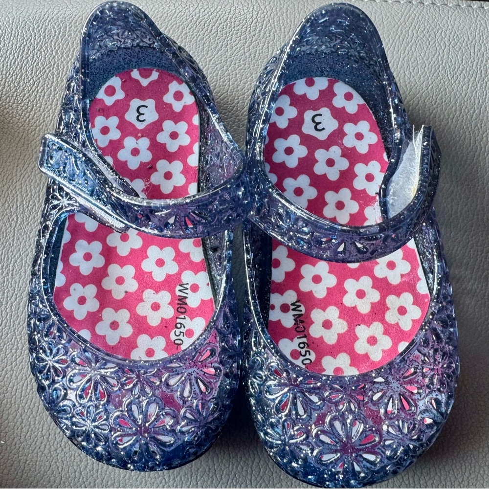 Navy Blue Jelly Shoes for Baby Girl, Size 3